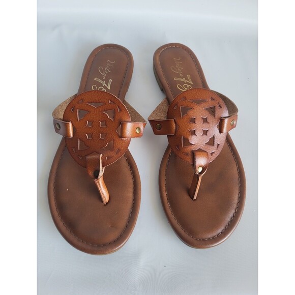 Vintage 7 Eight Caryn Brown flip flop Thong sandals Size 7 - Picture 2 of 6